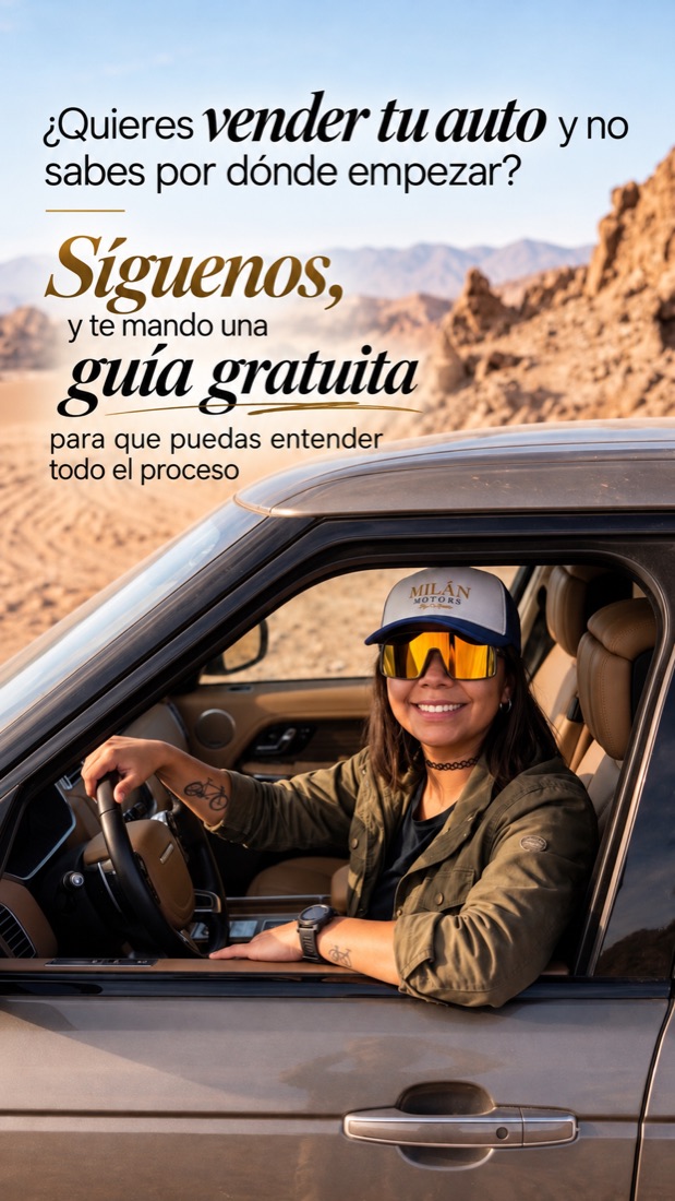 Equipo de Milán Motors en un vehículo en el desierto